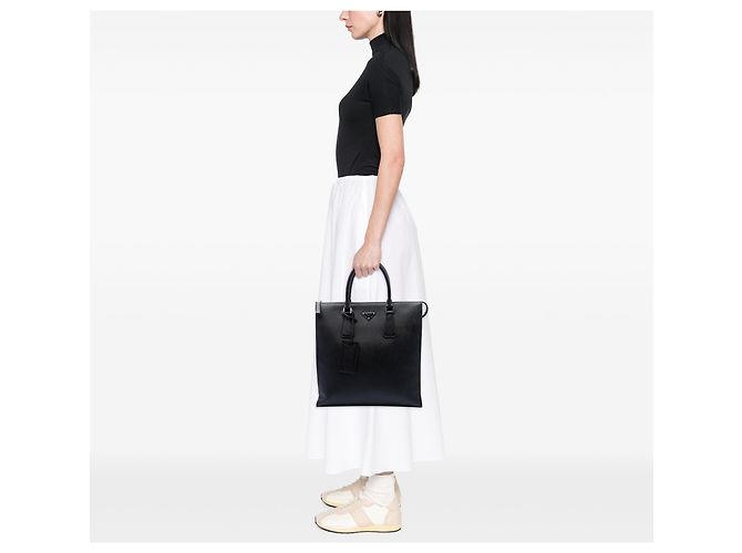 Bolso Tote North South Prada en Saffiano Negro - vista 6