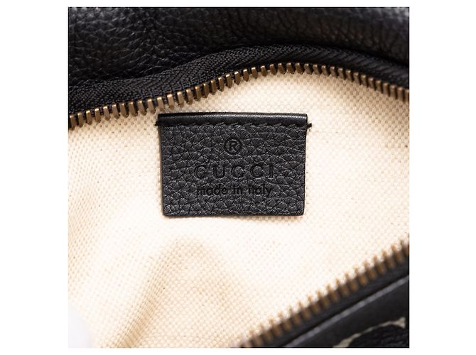 Borsa cintura Gucci Black Small Grained Calfskin Web Logo Nero - vista 5