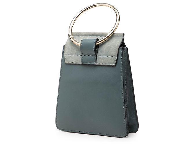 Bolsa de pulso Faye Chloé azul em couro de bezerro e camurça mini Azul claro - vista 2