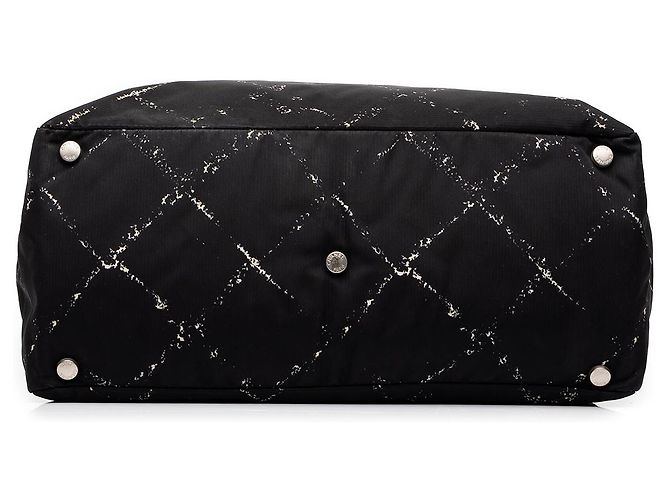 Chanel Black Old Travel Line Nylon Tote Schwarz - Ansicht 3