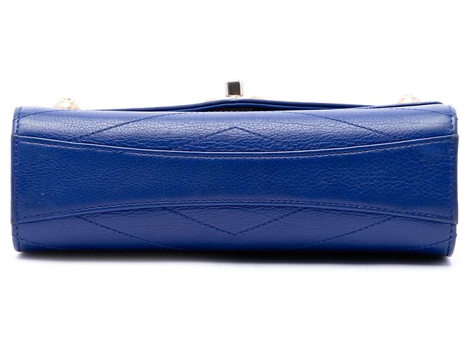Chanel Blue Small Studded Chevron Calfskin Envelope Double Flap Blau - Ansicht 3