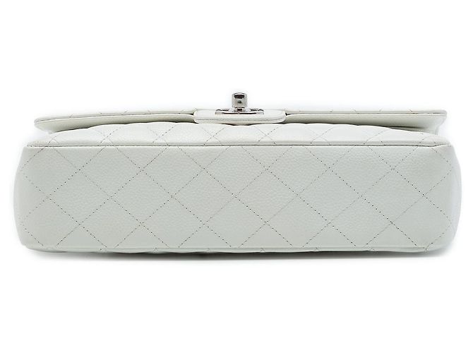 Chanel White Medium Classic Caviar Double Flap Branco Fora de branco - vista 3