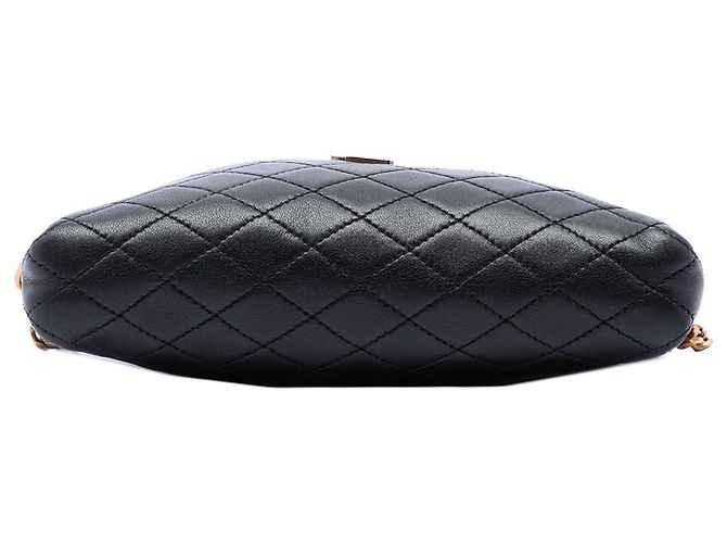 Autre Marque Pouch Gaby Saint Laurent mini in pelle di agnello matelassé nera con zip Nero - vista 3