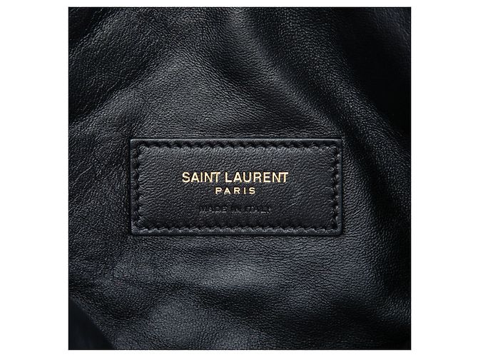 Autre Marque Pouch Gaby Saint Laurent mini in pelle di agnello matelassé nera con zip Nero - vista 5