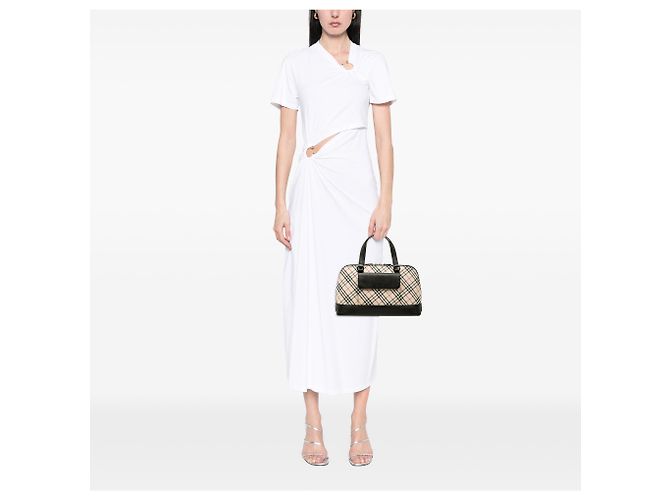 Burberry Beige Nova Check Canvas Handtasche - Ansicht 6