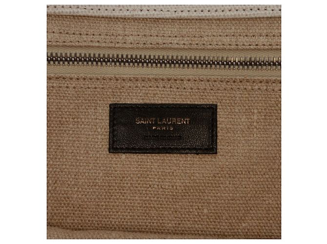 Autre Marque Saint Laurent Tote Bag Rive Gauche Large in Tela Beige - vista 5