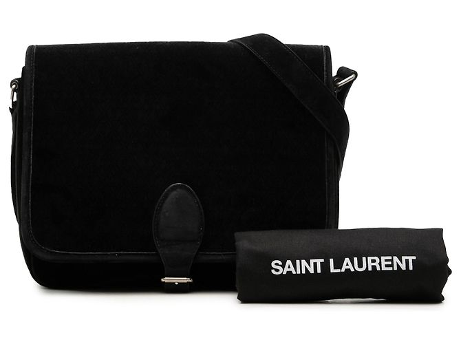 Autre Marque Saint Laurent Black Medium Le Monogramme Velvet Crossbody Nero - vista 7