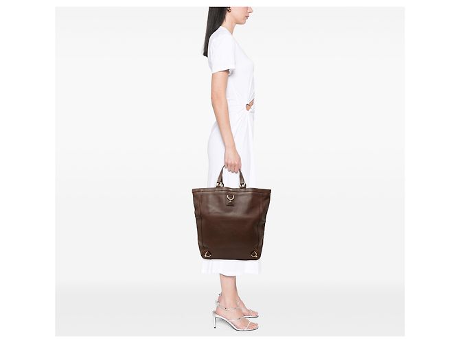 Borsa Tote Gucci Abbey D Ring in vitello marrone Marrone scuro - vista 6