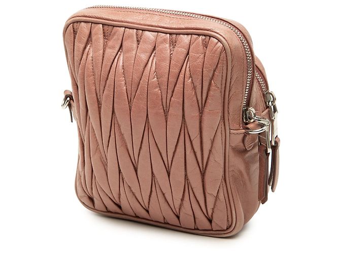 Miu Miu Brown Matelasse Nappa Crossbody Marrone Carne - vista 2