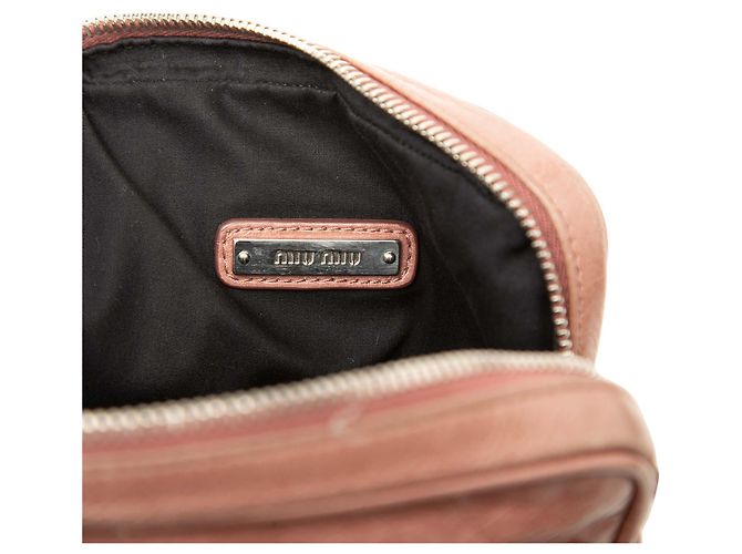 Miu Miu Brown Matelasse Nappa Crossbody Marrone Carne - vista 5