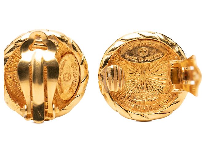 Chanel Gold CC vergoldete Clip-On Ohrringe Golden - Ansicht 3