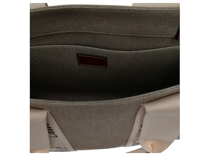 mala Woody Tote Medium em Lona Bege Chloé - vista 3