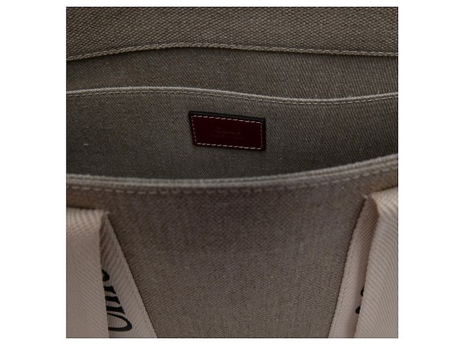 mala Woody Tote Medium em Lona Bege Chloé - vista 4