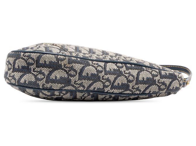 Autre Marque Diorissimo Mini Saddle Pochette aus blauem Canvas Marineblau - Ansicht 3