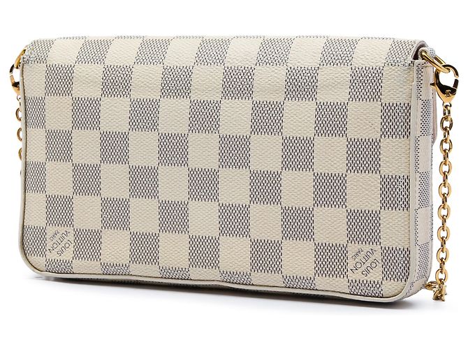Louis Vuitton White Damier Azur Pochette Felicie Bianco - vista 2