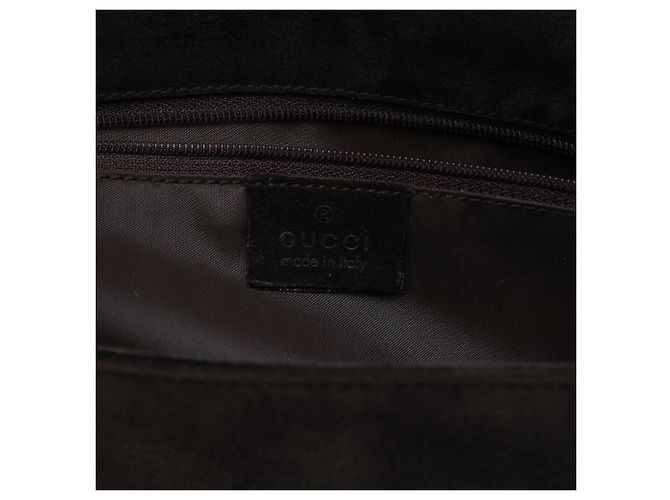 Bamboo Bolsa de camurça castanha Gucci com pega de bambu Marrom Castanho escuro - vista 5