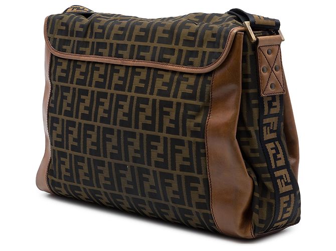 Fendi Brown Zucca Canvas FF Messenger Bag Braun - Ansicht 2