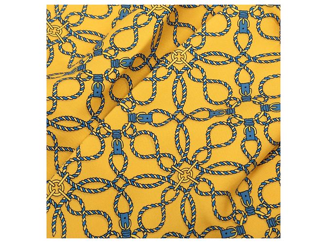 Hermès Yellow Rope Seidentuch Ascot mit Print Gelb - Ansicht 5