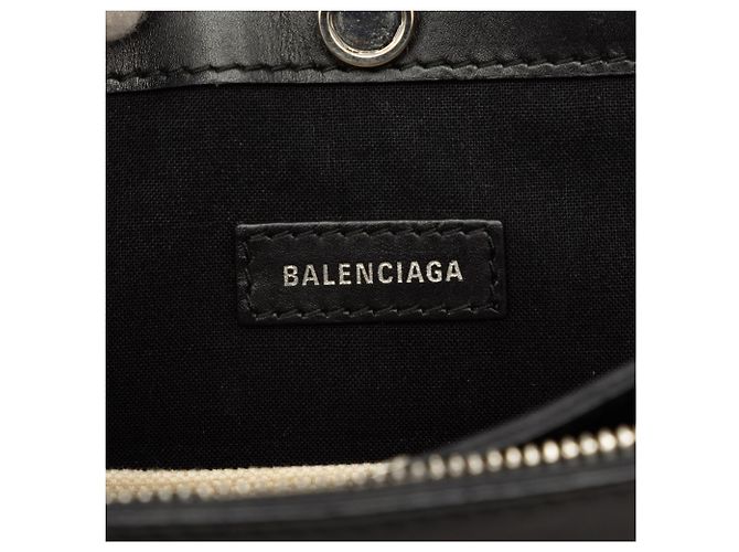 Balenciaga Pochette Crossbody in tela marrone e blu navy Beige - vista 5