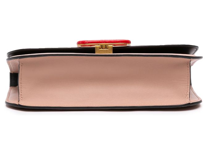 Borsa a tracolla Valentino VLock in pelle marrone Medium Carne - vista 3