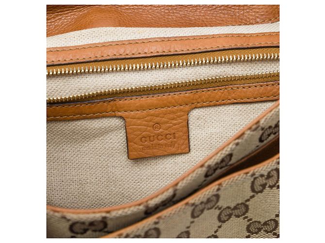 Gucci Marrakech Schultertasche aus beigem GG Canvas - Ansicht 5