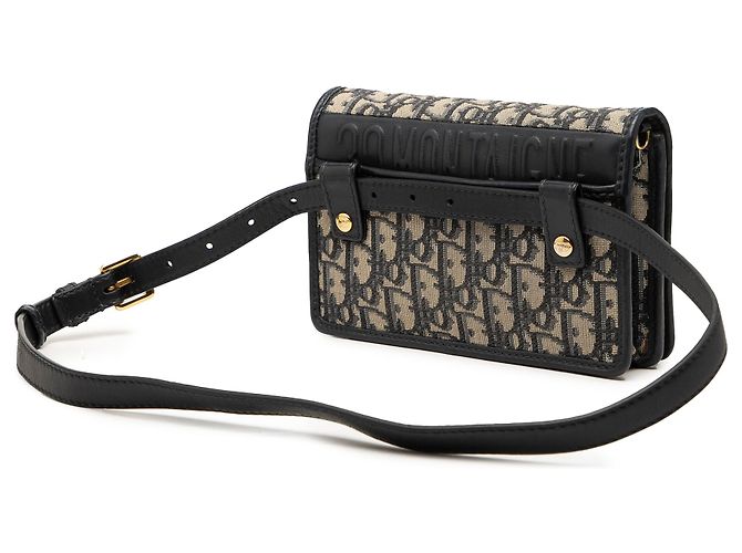 Autre Marque Pouch 2 in 1 30 Montaigne in tela Blue Oblique Dior Blu navy - vista 2