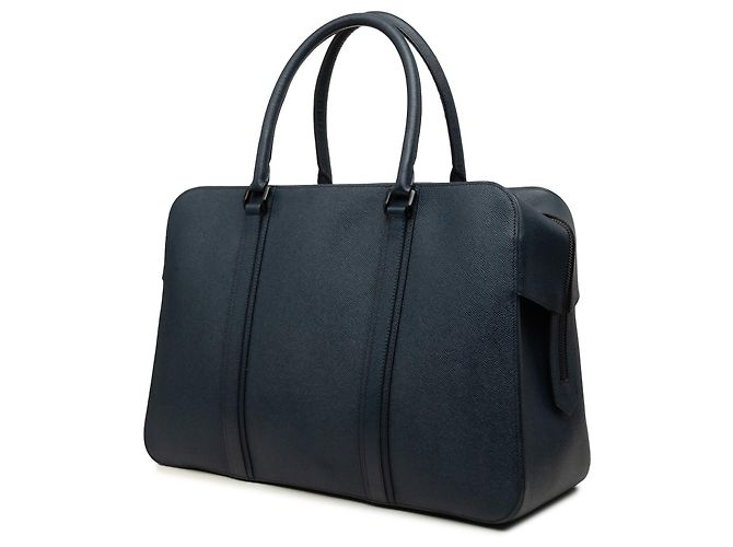 Borsa business Burberry in pelle di vitello blu Blu navy - vista 2