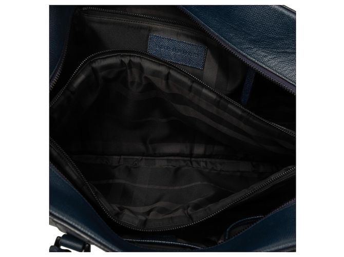 Borsa business Burberry in pelle di vitello blu Blu navy - vista 4