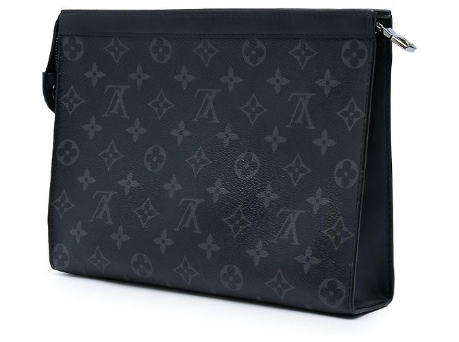 Louis Vuitton Black Monogram Eclipse Pochette Voyage MM Nero - vista 2