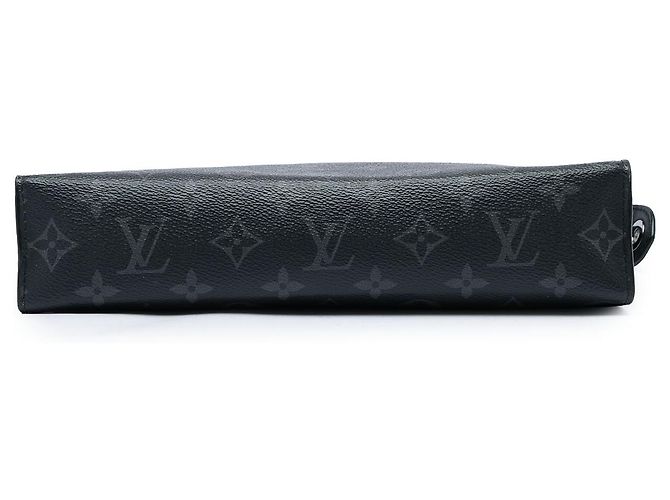 Louis Vuitton Black Monogram Eclipse Pochette Voyage MM Nero - vista 3