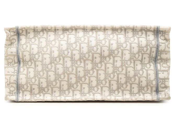Autre Marque Bolso Book Tote Dior Gray Medium de lona bordada Oblique Castaño - vista 3