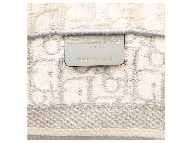 Autre Marque Bolso Book Tote Dior Gray Medium de lona bordada Oblique Castaño - vista 5