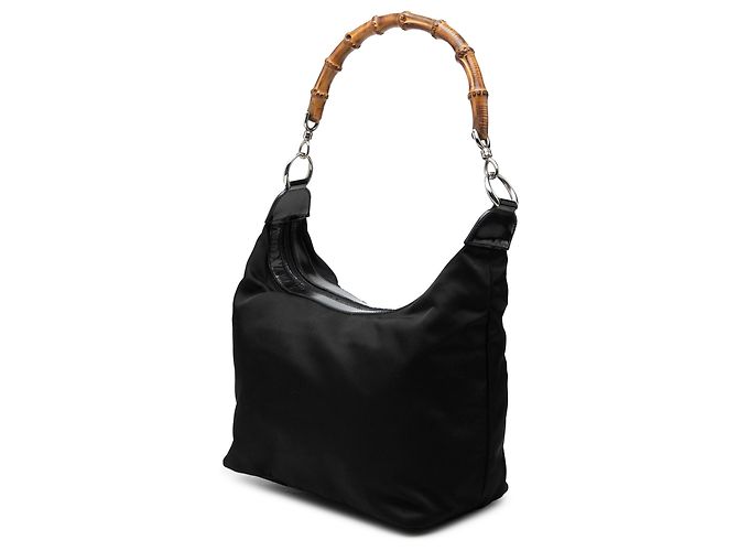 Bamboo Bolso de hombro Gucci de nailon negro con bambú - vista 2