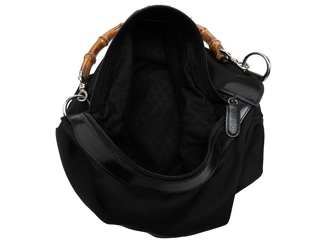 Bamboo Bolso de hombro Gucci de nailon negro con bambú - vista 4