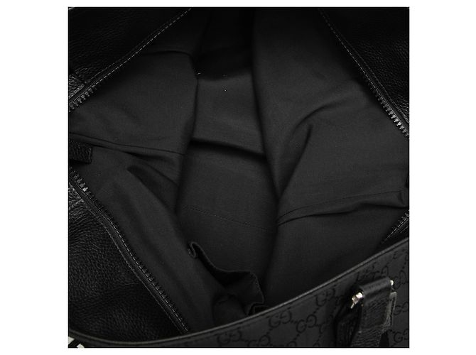 Tote Gucci in nylon GG nero con banda Web - vista 4