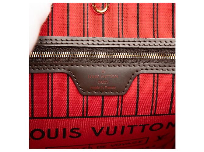 Louis Vuitton Brown Damier Ebene Neverfull MM Castaño - vista 5
