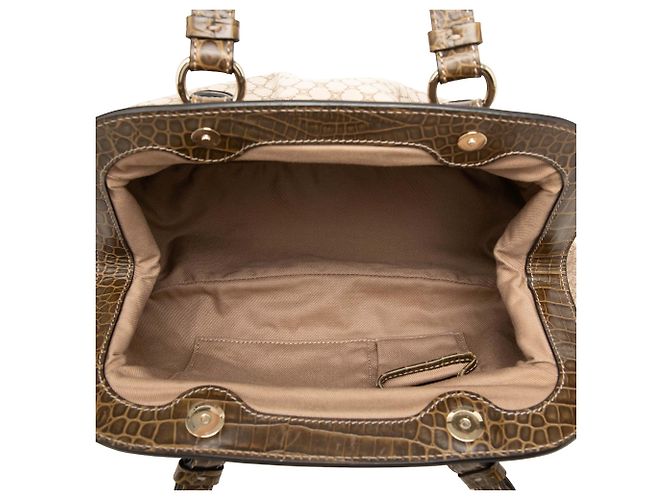Céline Bolsa Celine Beige Macadam Canvas com borla e fecho Bege - vista 4
