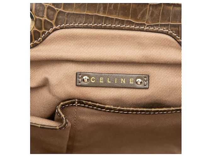 Céline Bolsa Celine Beige Macadam Canvas com borla e fecho Bege - vista 5