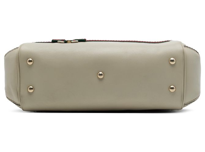 Borsa Mayfair Gucci in tela GG beige con banda Web - vista 3