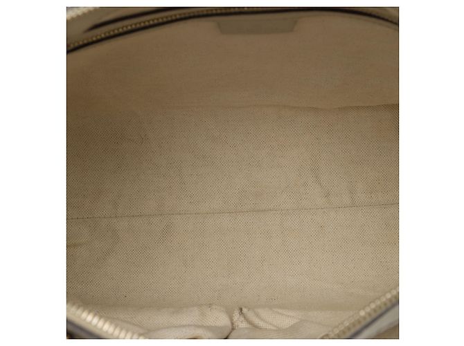 Borsa Mayfair Gucci in tela GG beige con banda Web - vista 4