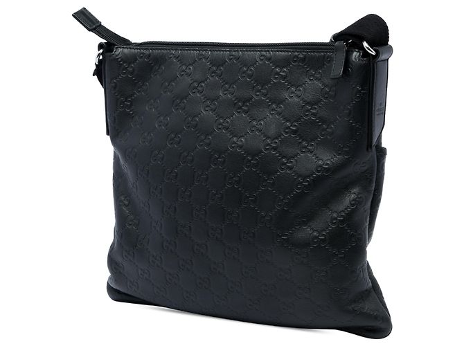 Gucci Guccissima Flache Messenger Tasche Schwarz - Ansicht 2