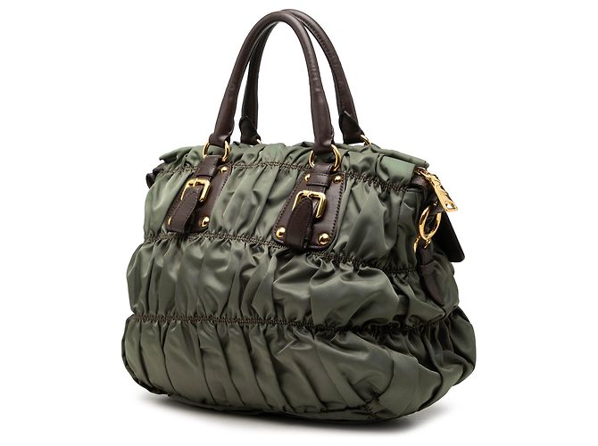Bolsa Prada Green Tessuto Gaufre Satchel Verde Verde escuro - vista 2