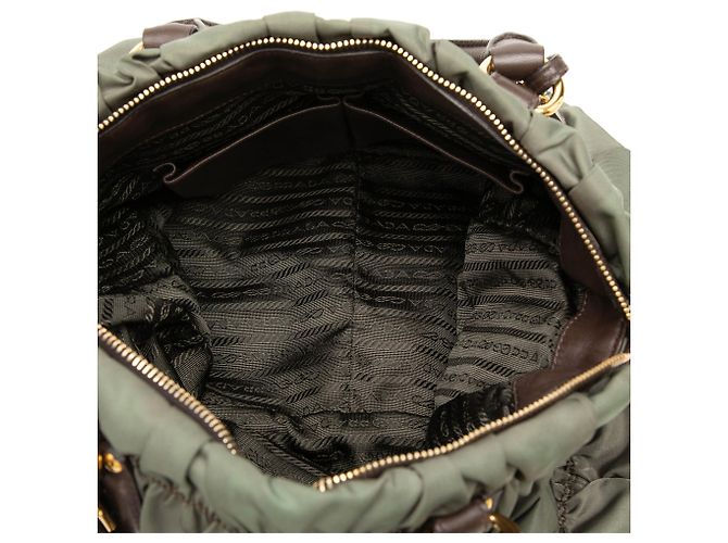 Bolsa Prada Green Tessuto Gaufre Satchel Verde Verde escuro - vista 4