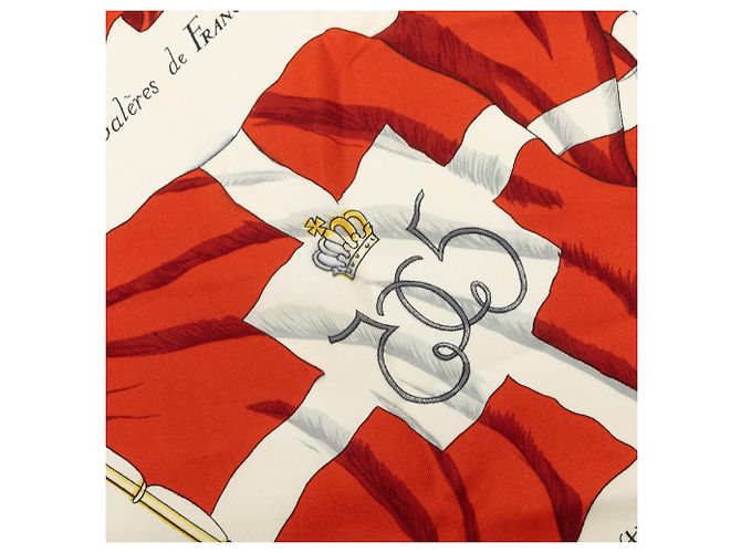 Lenço de seda Hermès White Pavois 90 Branco Cru - vista 4