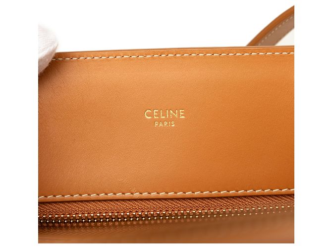 Céline Celine Brown Small Canvas Vertical Cabas Satchel Marrom Bege - vista 5