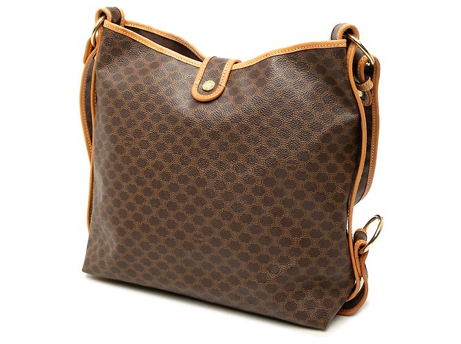 Céline Borsa a tracolla Celine Brown Macadam Coated Canvas Marrone - vista 2