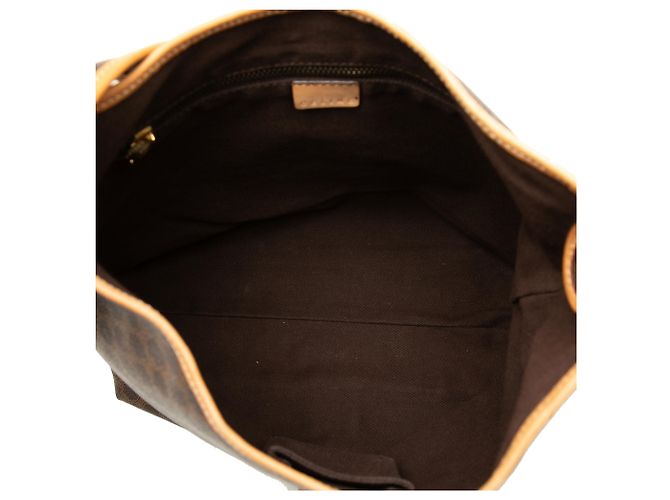 Céline Borsa a tracolla Celine Brown Macadam Coated Canvas Marrone - vista 4