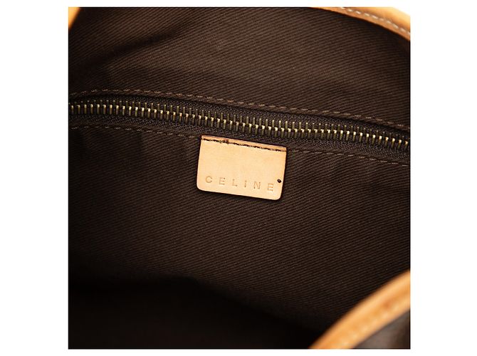 Céline Borsa a tracolla Celine Brown Macadam Coated Canvas Marrone - vista 5
