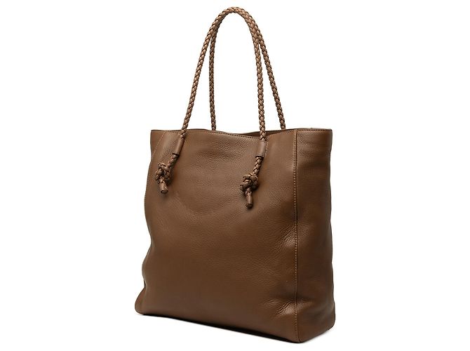 Tote Gucci em couro de bezerro castanho com alças trançadas Marrom - vista 2