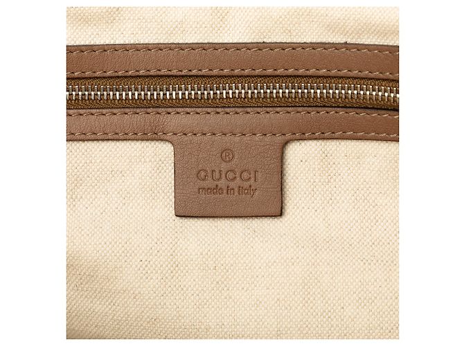 Tote Gucci em couro de bezerro castanho com alças trançadas Marrom - vista 5